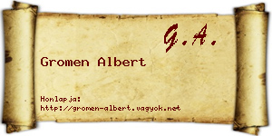 Gromen Albert névjegykártya
